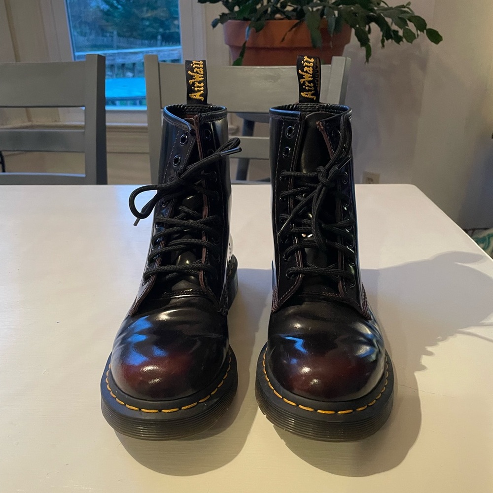 Dr. Martens 1460 red patent leather boots